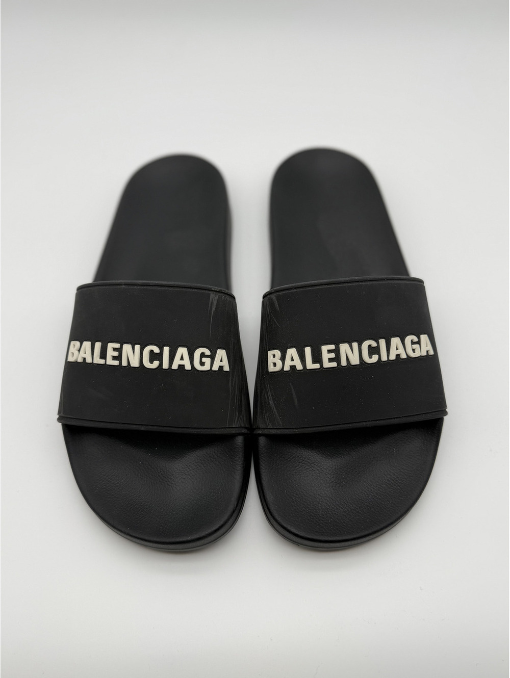 Balenciaga Pool Women Black Slide Sandals Size 11